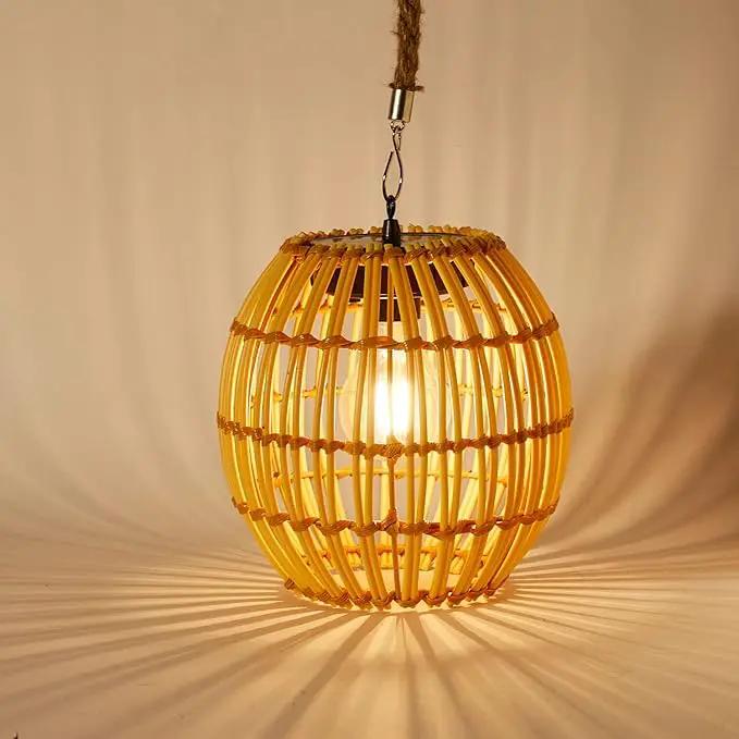Hanging Solar Lantern Outdoor Waterproof, Large Solar Rattan Lantern Outdoor with Twine Handle, Bright Solar Outdoor Lights with Edison Bulb for Garden Patio Yard Decoration by GreenHaven Gardens