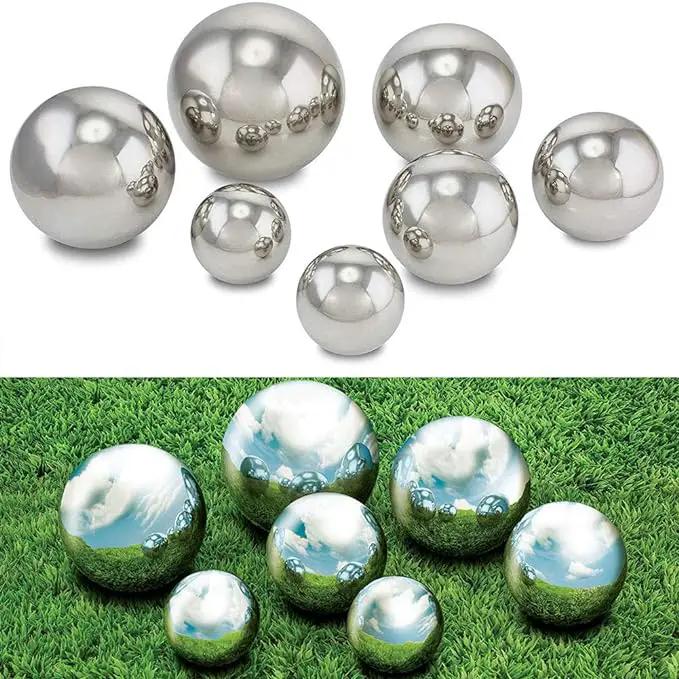 25 cm/10 inch Diameter Gazing Globe Mirror Ball,Silver Stainless Steel Polished Reflective Smooth Garden Sphere,Colorful and Shiny Addition to Any Garden or Home by GreenHaven Gardens