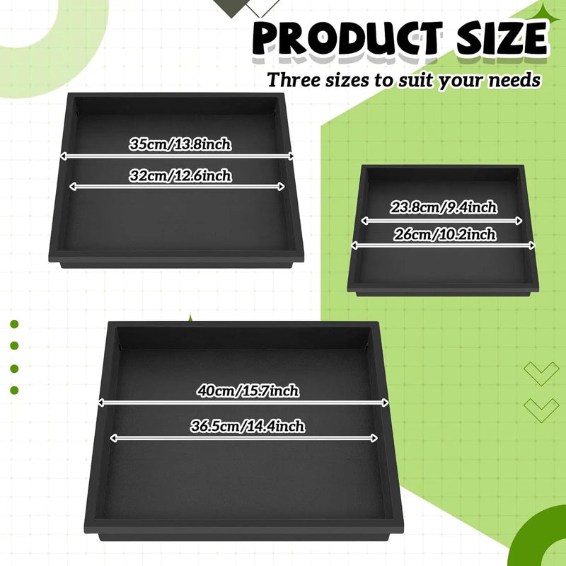 3 Size Square Stepping Stone Mold Internal Diameters 9.3" 12.6" and 14.3" Plastic Stepping Stone Molds for Concrete and Stained Glass for Garden Walk Way by GreenHaven Gardens