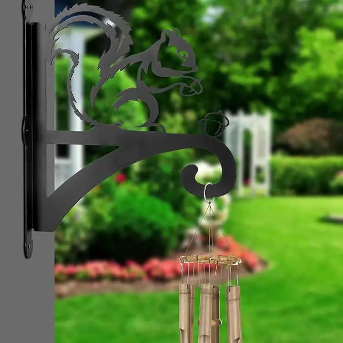 ATKKE Hanging Plant Bracket Hangers Indoor Iron Wall Mount,11” Squirrel Silhouette Ornamental Iron Hangers Hookers for Flower Pot Lantern Bird Feeder Wind Chimes by GreenHaven Gardens