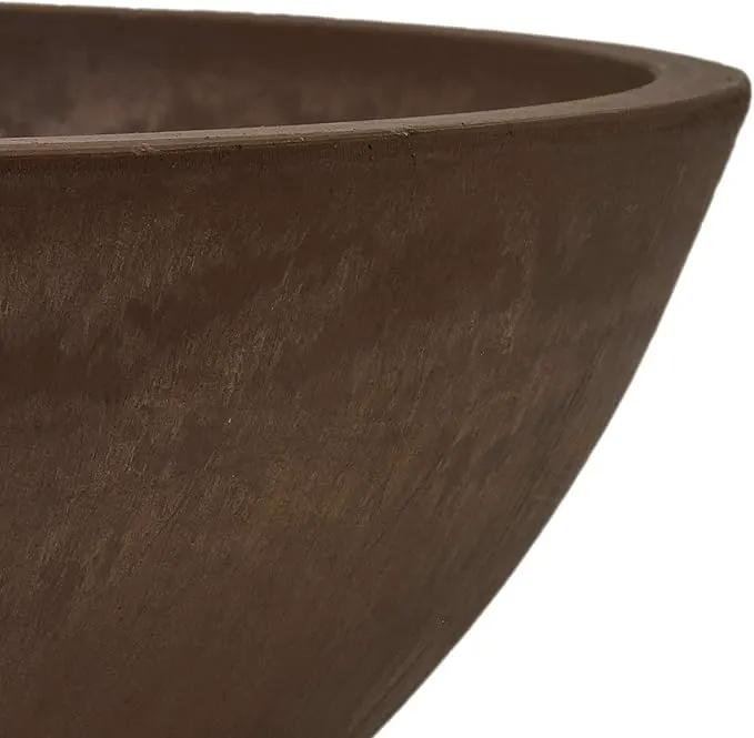 PSW Pot M25C Collection Shallow Garden Bowl Low Planter for Succulents, Bonsai, Fairy Gardens, Herbs, 10-inch, Chocolate by GreenHaven Gardens