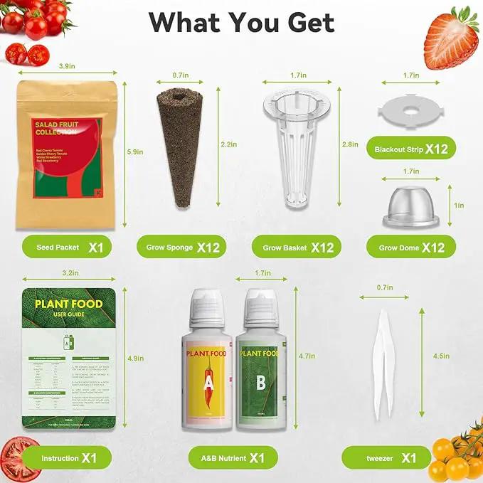 inbloom Strawberry & Tomato Seed Pod Kit for AeroGarden, Ahopegarden, GARDENCUBE, iDoo, MUFGA Hydroponics Growing System, 12-Pods with Heirloom Red/White Strawberry, Red/Golden Cherry Tomato Seeds by GreenHaven Gardens
