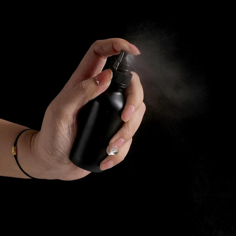 Frosted Black Glass Small Spray Bottle 2 oz 48 Packs,Fine Mist Sprayer Small Clear Bottles,Refillable Containers mini spray bottles for Cleaning Solutions and Skin Care (Frosted Black 48pcs) by GreenHaven Gardens