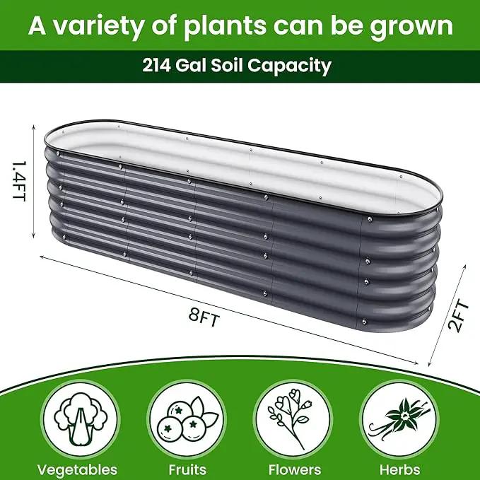 17" Tall Raised Garden Beds Outdoor - Galvanized Aluminum-Magnesium Stainless Steel Durable Metal Planter Box for Growing Plants, Vegetables, Flowers, Fruits (Deep Grey) by GreenHaven Gardens