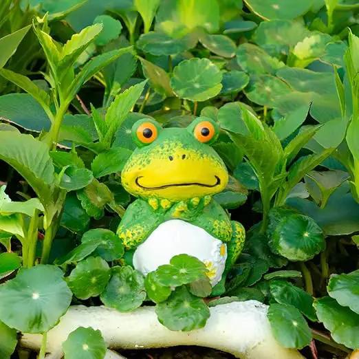4 Pack Plant Watering Devices, Frog Shape Terracotta Watering Spikes, Vacation Self Watering Planter Insert, Automatic Plant Waterer for Indoor Outdoor Plants (Big Frog) by GreenHaven Gardens