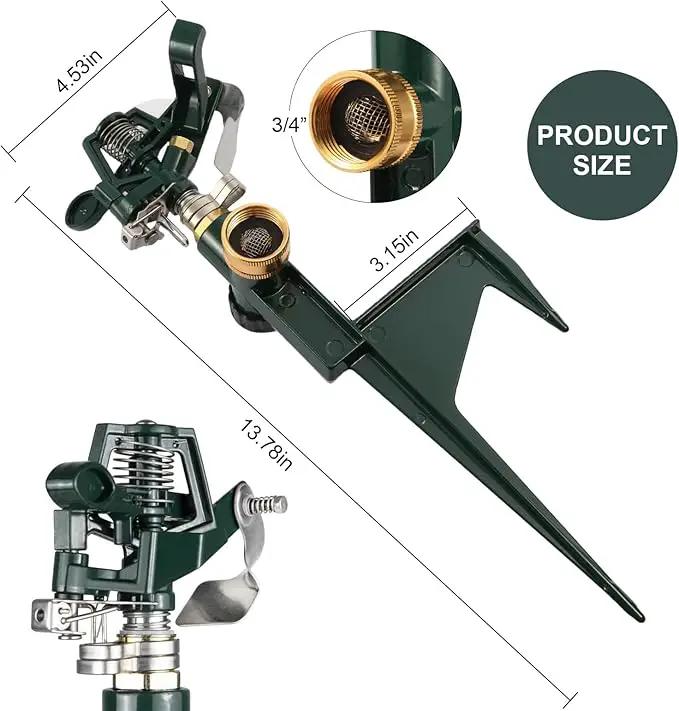 2 Packs Green Garden Sprinklers, Zinc Alloy Water Bird Sprinkler on Metal Base, Adjustable 360 Degree Lawn Irrigation for Yard by GreenHaven Gardens