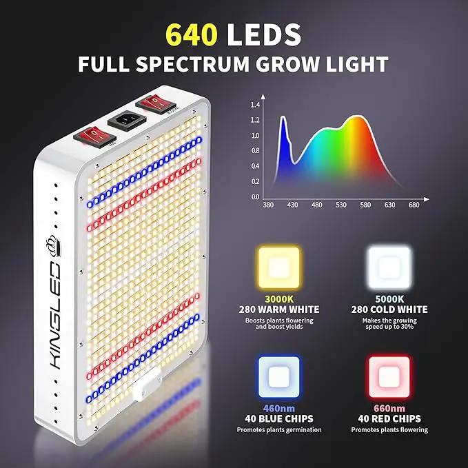 KingLED 2025 KP1000 LED Grow Lights with Yield LEDs 2x2ft Coverage Full Spectrum Grow Lights for Indoor Hydroponic Plants Greenhouse Growing Lamps Veg Bloom Daul Mode by GreenHaven Gardens