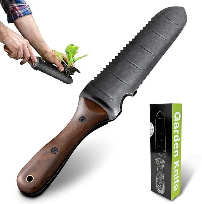 Gracfulcub Garden Knife for Weeding, Garden Tools with Sheath, Full-Tang Wood Handle, 7" Stainless Steel Blade with Cutting Edge by GreenHaven Gardens