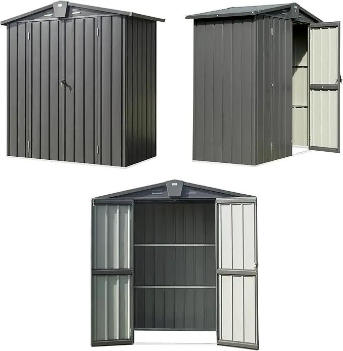 Domi Outdoor Storage Shed 5'x3, Metal Waterproof Tool Shed Utility Storage House with Double Lockable Doors & Air Vent for Garden Backyard Patio Lawn by GreenHaven Gardens