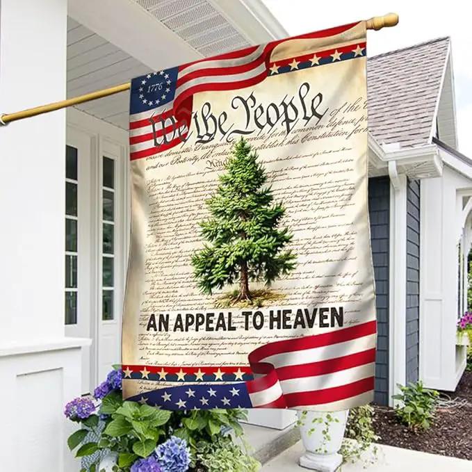 FLAGWIX American Flag - We The People Betsy Ross 1776 An Appeal To Heaven Pine Tree Flag TPT1923F, House Flag (29.5" x 39.5") - USA Flags Premium Polyester - Decorative Indoor Outdoor Flag by GreenHaven Gardens