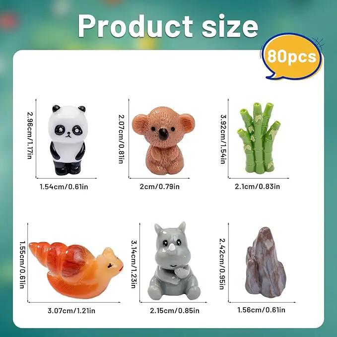 Miniature Small Animal Figurines, 80pcs of Mini Resin Animals, Forest Decoration Ornaments, Miniature Landscape Ornament Sets, Fairy Garden and Dollhouse Accessories by GreenHaven Gardens