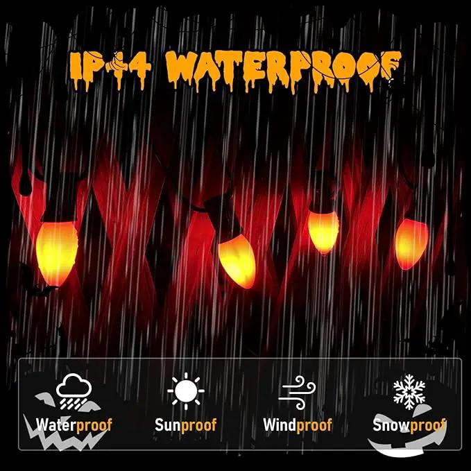 C7 LED Outdoor Halloween Lights 25Ft Orange Christmas String Lights with 27 Shatterproof Orange LED Bulbs, Hanging Outdoor Patio Lights for Christmas Halloween Party Patio Wedding Holiday Decoration by GreenHaven Gardens