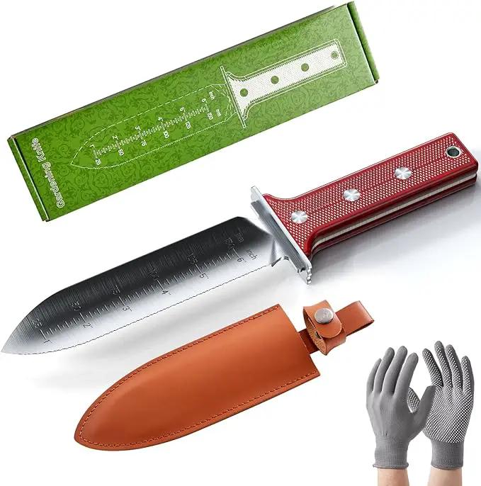 Gardening Hori Hori Garden Knife - Gardening Knife,Soil Knife, Serrated Side Weeding Knife,Digging Knife,Garden Knives With Sheath,Full Tang Hori Hori Knife by GreenHaven Gardens