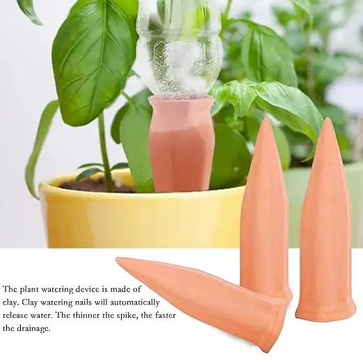 10 Pcs Clay Self Watering Planter Insert Self Watering Spikes Vacation Plant Watering Devices Used in Holidays by GreenHaven Gardens