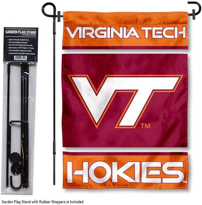 College Flags & Banners Co. Virginia Tech Hokies Garden Flag with Stand Holder by GreenHaven Gardens