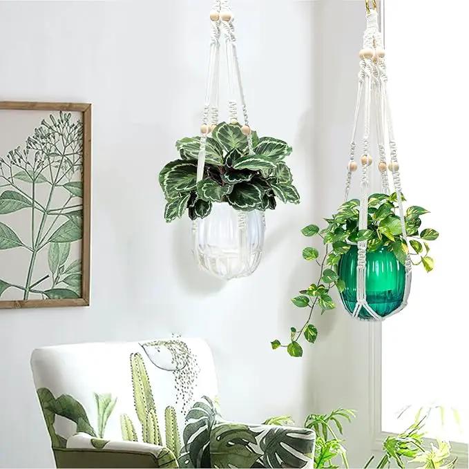 Small Hanging Planters Self Watering 5 Inch, 3 Set Hanging Plant Pot for Indoor Outdoor Plants, Hanging Flower Pots with Drainage Hole & 2 Kinds of Plant Hangers for Garden Home Decor by GreenHaven Gardens