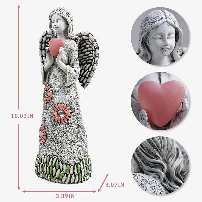 Solar Angel Garden Statue,Garden Angel Figurines,Solar Garden Sculpture with Resin Angel Decor for Patio Lawn Yard Porch Decorations,Housewarming Garden Gift,10.03inch by GreenHaven Gardens