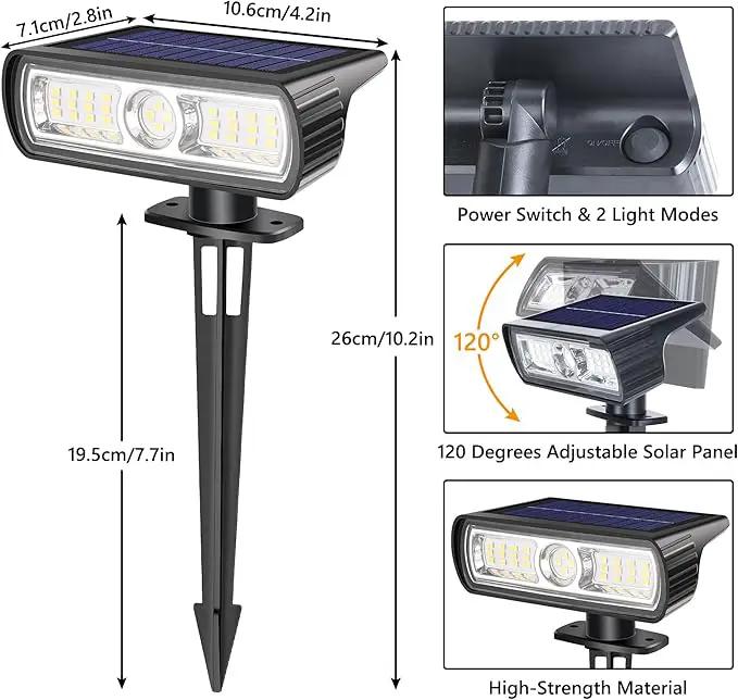 Toodour Solar Spot Light Outdoor, 4 Pack Solar Lights Outdoor with 2 Modes, Waterproof Solar Powered Flood Lights Landscape Lighting for Yard Garden Home Pathway Walkway Outdoor Decor - Cool White by GreenHaven Gardens