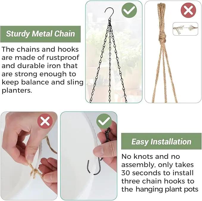 T4U 12 Inch Large Hanging Planters for Outdoor Plants, 2 Pack Self Watering Hanging Pots Indoor, Hanging Baskets for Plants,Hanging Flower Pot with Drainage Hole and Plant Hanger, White by GreenHaven Gardens
