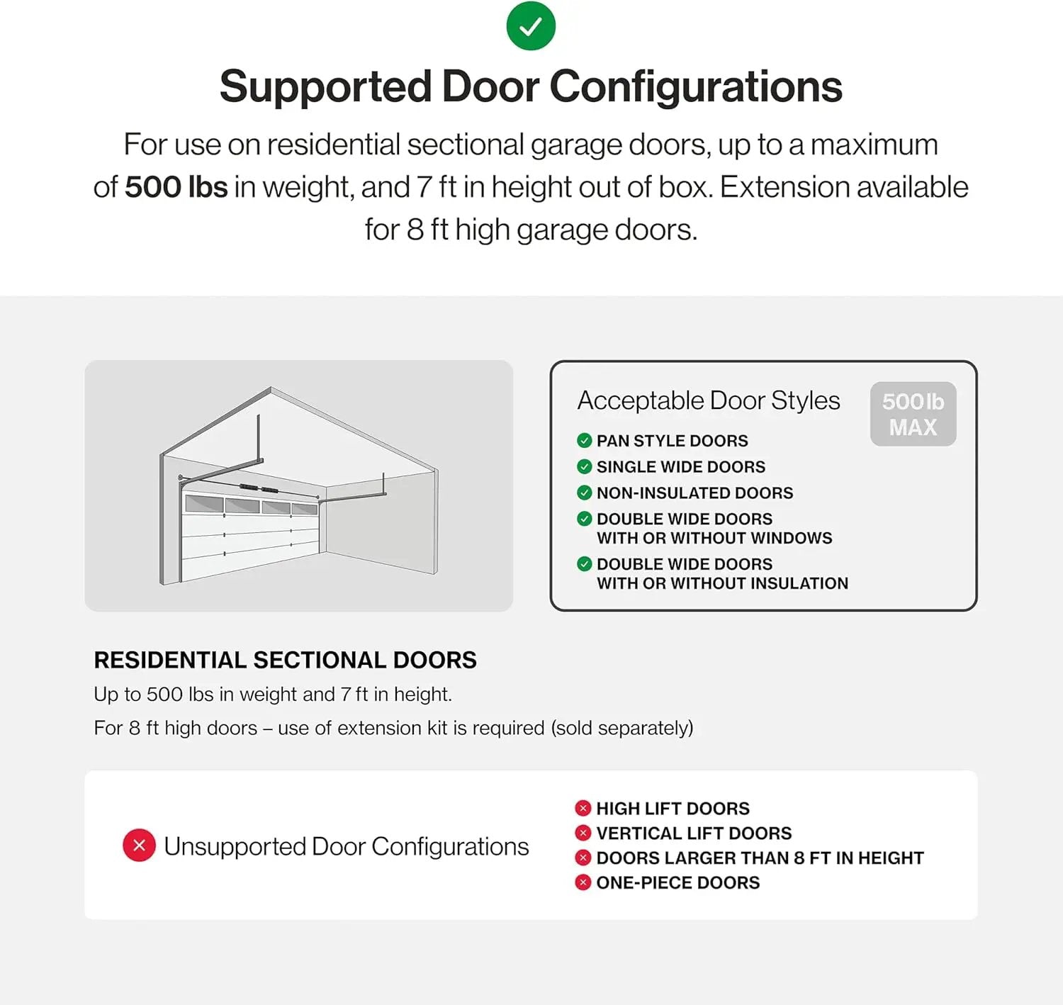 Genie Chain Drive 750 Garage Door Opener with Battery Backup, Surge Protector and one Single Button Garage Door Remote by GreenHaven Gardens