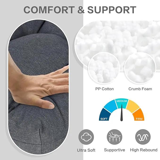 Aoodor 19" x 19" x 5" Tufted Outdoor Chair Cushions, Water Resistant & Fade Resistant Polyester Dining Chair Pads with 2 Straps for Patio Furniture, Set of 4 by GreenHaven Gardens
