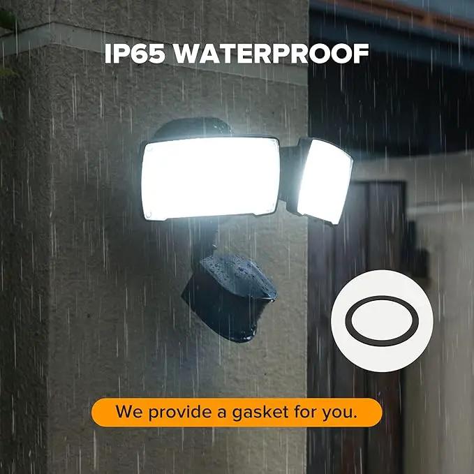 LUTEC 38W 3500 Lumen LED Motion Activated Integrated Dual-Head Floodlight Outdoor with Motion Sensor, 5000K Daylight, Dusk to Dawn, Exterior Security Wall Light for Patio, Garden, Yard(Black) by GreenHaven Gardens