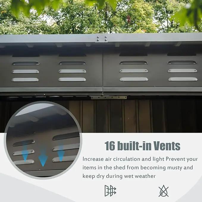 Domi Outdoor Storage Shed 5' x 3’, Metal Garden Shed with Galvanized Steel Frame for Bike, Tools, Lawn Mowers, Pool Toys, Outdoor Storage Cabinet with Lockable Door for Garden Lawn Patio (Dark Grey) by GreenHaven Gardens