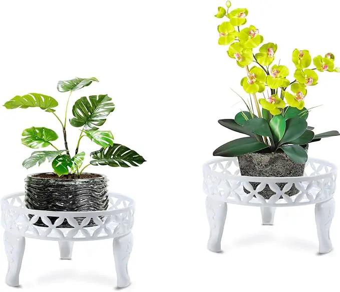 2 Pack White Plant Stand, Metal Plant Stands Outdoor Indoor, Anti-Rust Planter Stands Plant Shelf, Flower Pot Stands for Multiple Plants,Display Shelves Potted Plant Holders for Garden Patio by GreenHaven Gardens