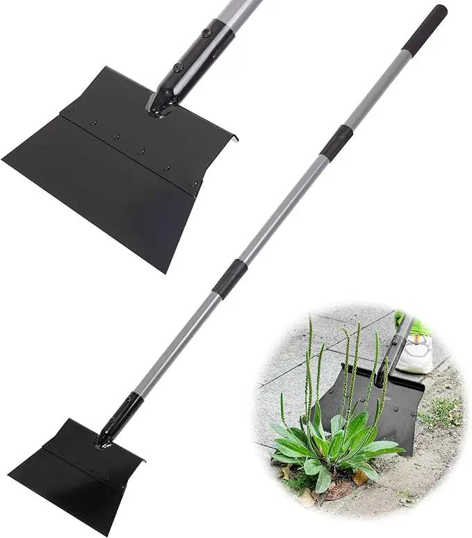 Suchtale Manual Edger Lawn Tool, Multifunctional Garden Cleaning Shovel - Heavy Duty Steel Flat with 54" Adjustable Handle, Gardening Scraper, Outdoor Spade Tool for Weeding, Digging, Ice Removal by GreenHaven Gardens