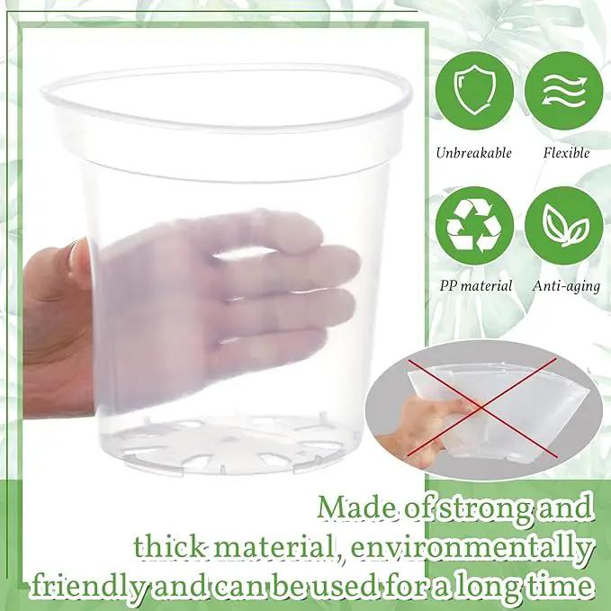 Vesici Large Size Clear Nursery Pots Variety Pack Plant Pots with Drainage Holes Planters for Indoor Plants Flexible Transparent Plastic Plant Bottle Succulents(12 Pcs,5/7/9 Inch) by GreenHaven Gardens