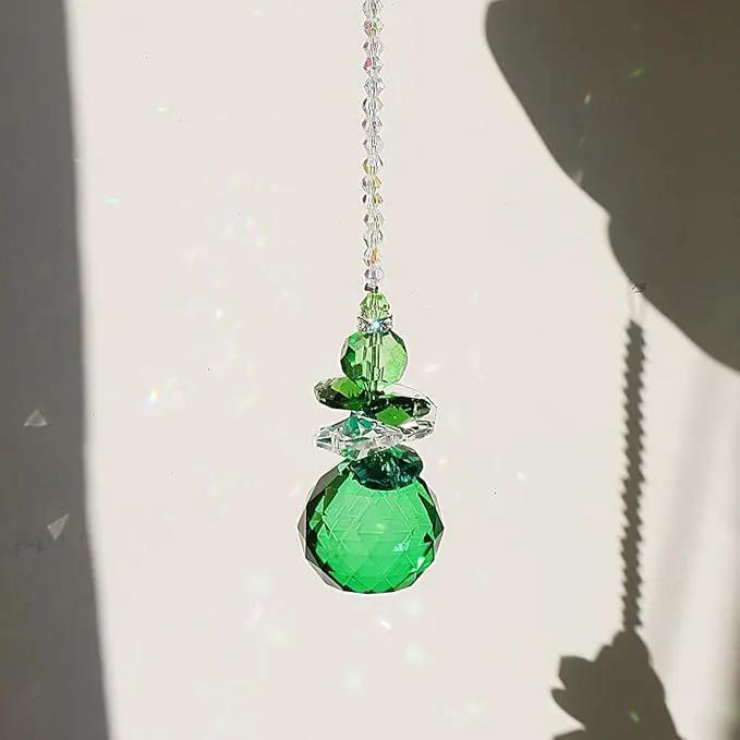 H&D Hanging Crystal Angel Suncatcher Rainbow Maker Guardian Angel Ornament for Home Window Decor (Green) by GreenHaven Gardens