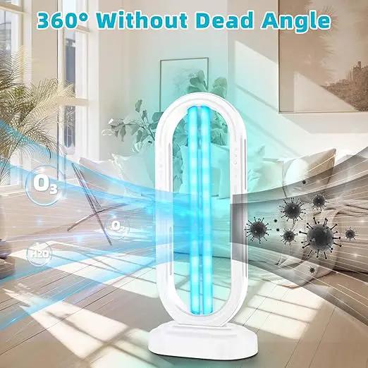 UV Light Sanitizer,UVC Home Disinfection Device 4-Speed Timing and Remote Control,Ultraviolet Light Sanitizer,UV Lamp for Whole Room,White by GreenHaven Gardens