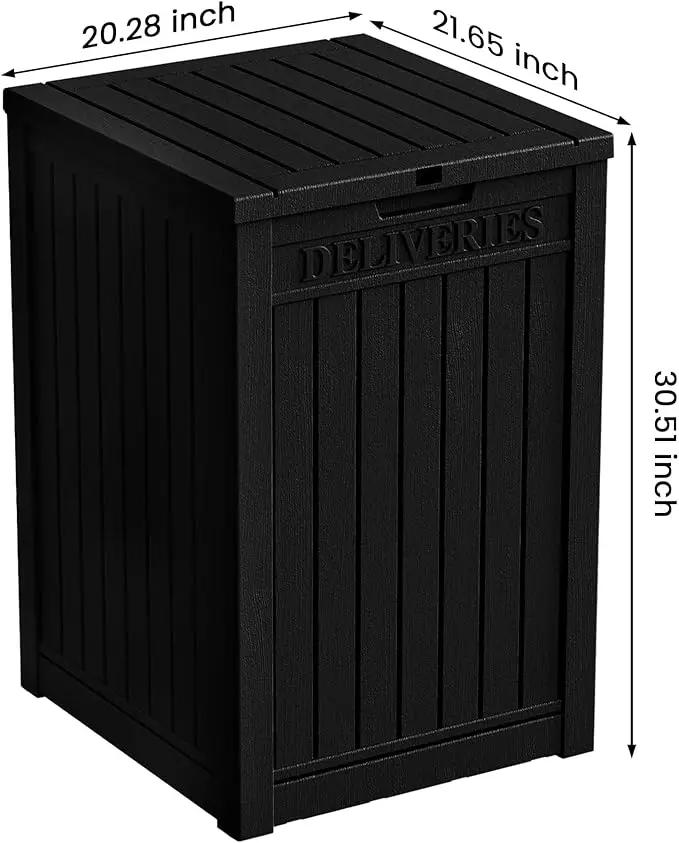55 Gallon Outdoor Storage Box, Waterproof Resin Deck Box for Patio, Pool, and Garden, Lockable Bin for Cushions, Tools, and Accessories, UV-Resistant, Black by GreenHaven Gardens