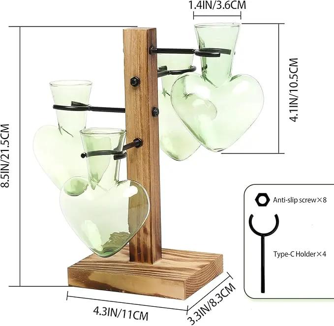 Plants Propagation Stations Plant Terrarium Kit Glass Planters for Indoor Plants House Plant Accessories Gift for Women - 4 Love Bulb Vase by GreenHaven Gardens