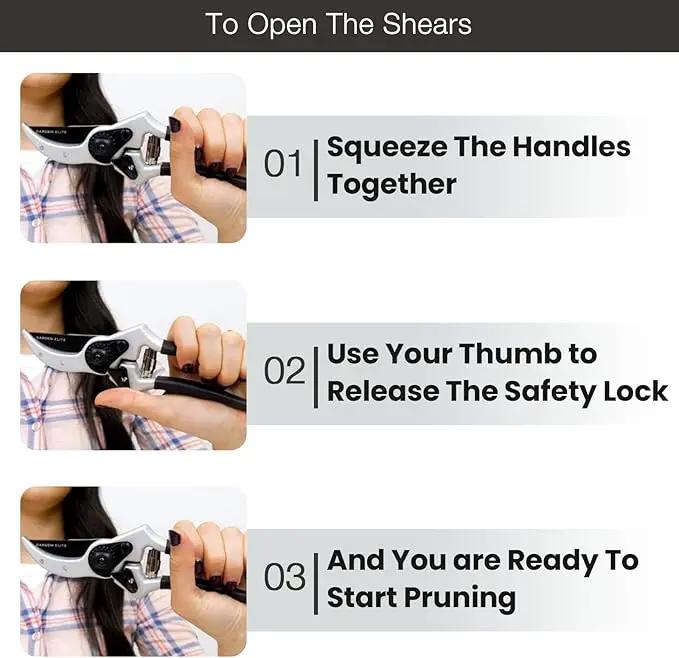 Razor Sharp Bypass Pruning Shears - Lifetime Replacement - Free Extra Blade, Spring & eBook - Japanese Steel - Premium Hand Pruners - Garden Shears - Garden Clippers - Secateurs with Ergonomic Handles by GreenHaven Gardens