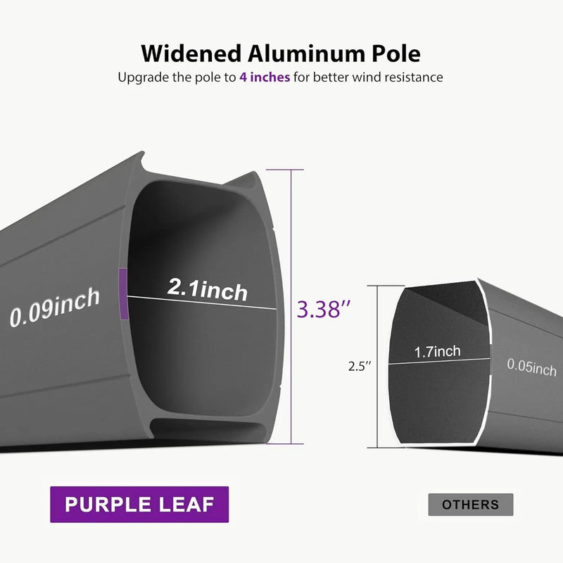 PURPLE LEAF Cantilever Umbrella 12FT Heavy Duty Large Double Top Offset Hanging 360° Rotation Square Umbrella for Garden Patio Deck Pool Backyard Cast Slate by GreenHaven Gardens