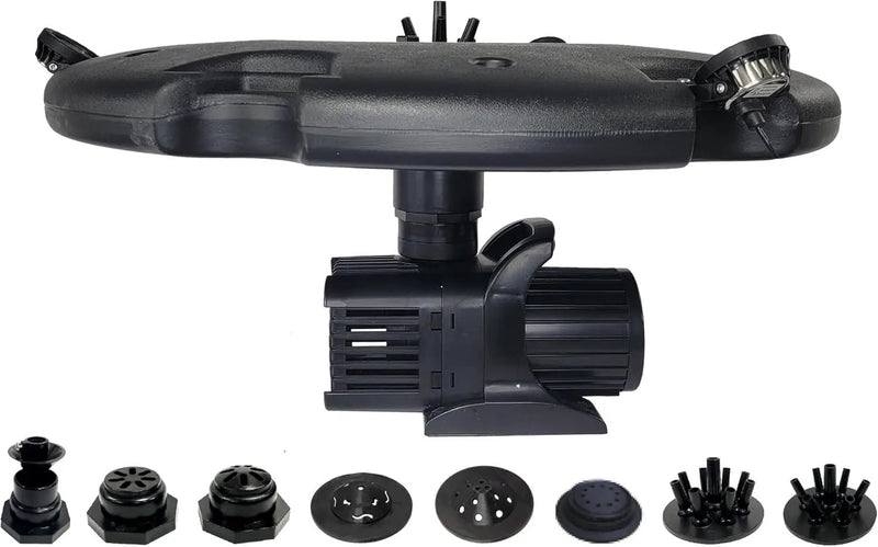 HALF OFF PONDS Floating Fountain – 1.2 HP Pond Aerator, 100' Cord – 10,000 GPH Water Pump – 11 Spray Patterns - Energy-Efficient – White LED Lights - for Large Ponds, Lakes & Water Gardens by GreenHaven Gardens