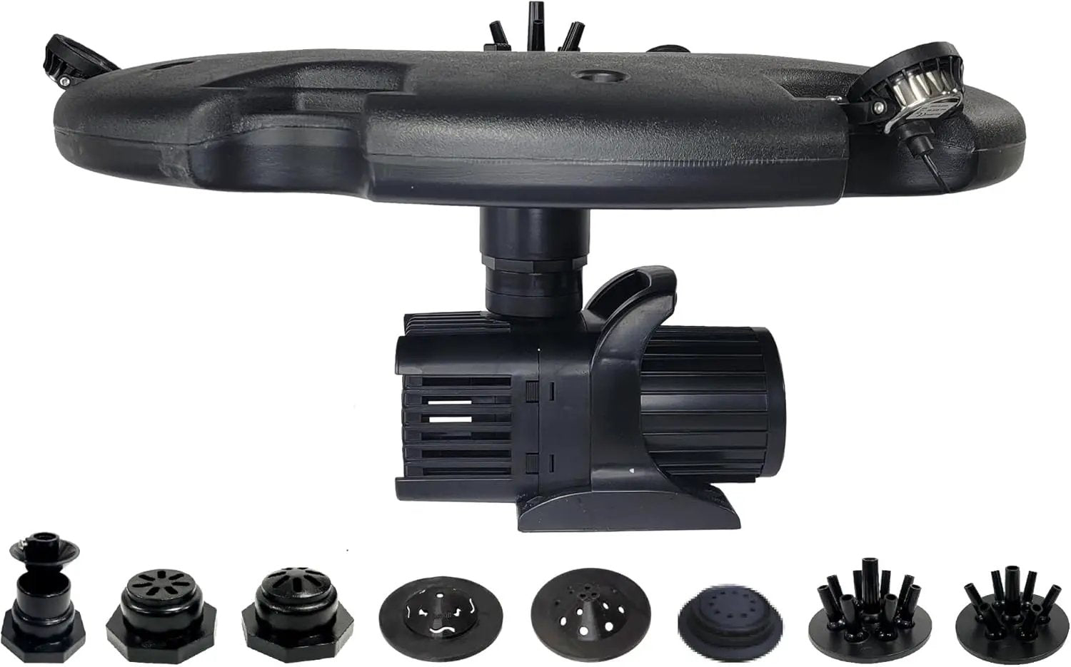 HALF OFF PONDS Floating Fountain – 1.5 HP Pond Aerator with 200' Cord – 12,500 GPH Water Pump –11 Spray Patterns - Energy-Efficient - White LED Lights - for Large Ponds, Lakes & Water Gardens by GreenHaven Gardens