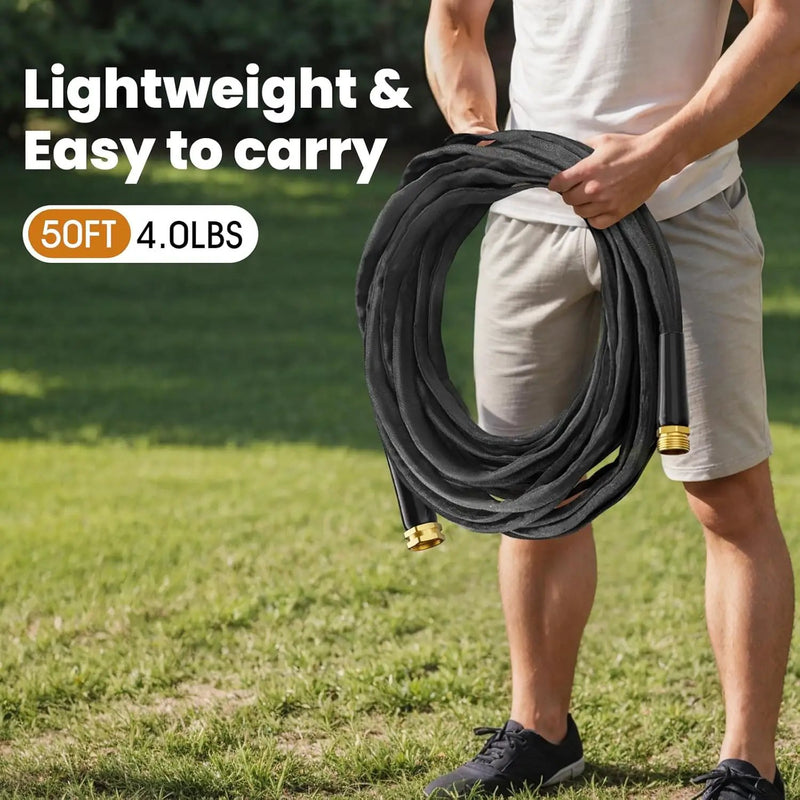 2025 Upgraded 50FT Non-Expanding Garden Hose, Lightweight, Flexible Ultra-Light Water Hose, Burst-Resistant, Lead-Free, Anti-Kink, High-Pressure by GreenHaven Gardens