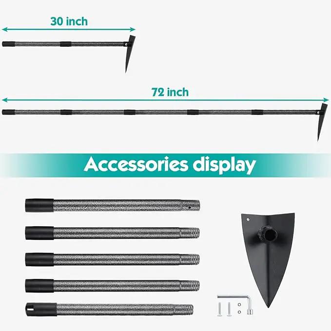 Hoe Garden Tool,Triangle Gardening Hoe with Sharp Blade for Digging,Weeding,Cutting and Loosing Soil,72 Inch Adjustable Length Metal Handle… by GreenHaven Gardens
