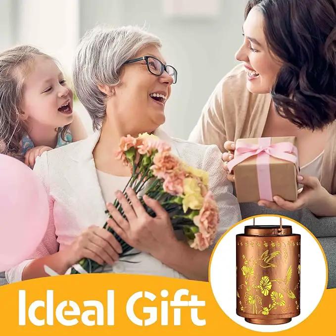 Solar Lanterns Outdoor Waterproof Mushroom Butterfly Garden Decor Gifts for Women Mon Grandma Metal Hanging Solar Lights Decoration for Outside LED Lanterns for Yard Patio Lawn Pathway（Hummingbirds） by GreenHaven Gardens