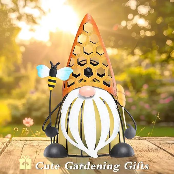 MUMTOP Solar Lights Outdoor Decorative Funny Gnome Waterproof Solar Powered LED Lights Metal Yard Art Decorations for Patio Garden Outside Lawn Backyard Balcony Decor by GreenHaven Gardens