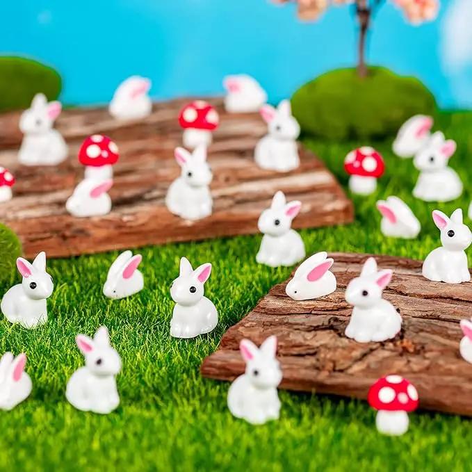 280Pcs Mini Bunny, Mini Resin Bunny Animals, Miniature Rabbit for Landscape Ornaments Miniature Garden Decor Potted Plant,Cake Topper Decoration by GreenHaven Gardens