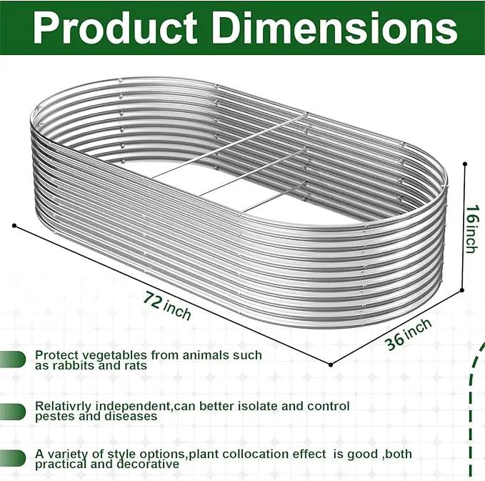 FRIZIONE 2pcs Tall 6x3ft Galvanized Raised Garden Bed Outdoor,Steel Garden Bed for Vegetables,Above Ground Garden Box for Flower,Metal Raised Beds for Gardening by GreenHaven Gardens