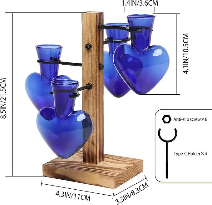 Plants Propagation Stations Plant Terrarium Kit Glass Planters for Indoor Plants House Plant Accessories Gift for Women - 4 Love Vase by GreenHaven Gardens