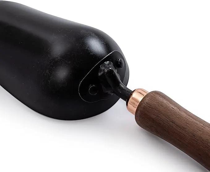 Barebones Garden Scoop - Garden Spoon - Stainless Steel Small Hand Shovel for Transplanting, Digging, and Planting - Great Home Gardening Hand Tools (Walnut/Black) by GreenHaven Gardens