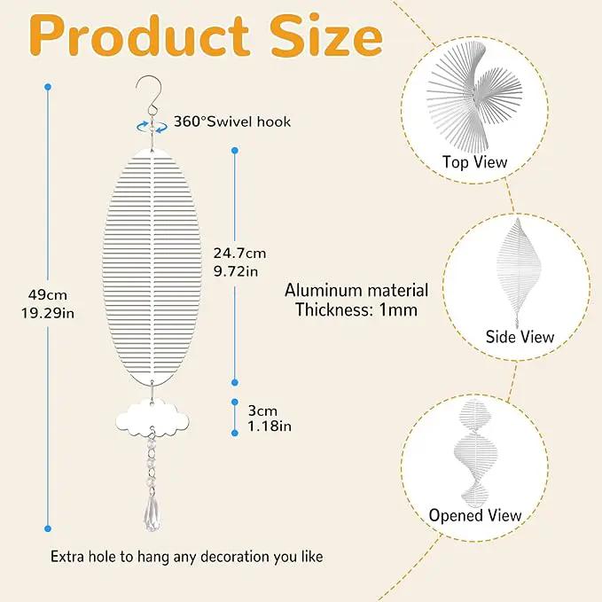 Sublimation Wind Spinner Blanks, 8 Pack 10 Inch 3D Aluminum Metal Hanging Wind Spinner Bulk for Garden Yard Outdoor, Window Porch Decoration for Heat Press Transfer DIY by GreenHaven Gardens