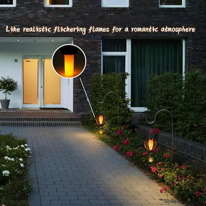 Solar Hot Air Balloon Lantern with Flame Flickering LED Metal Star Moon Hot Air Balloon Solar Lantern Outdoor Waterproof Hanging Outdoor Light for Garden,Yard,Porch Mother Day Gift for Women by GreenHaven Gardens