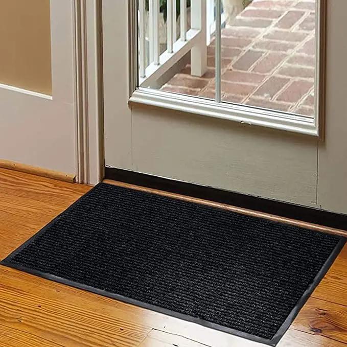 fani Heavy Duty Large Outdoor Indoor Entrance Black Doormat Waterproof Low Profile Entrance Rug Front Door Mat Patio Anti-Skid Rubber Back, 35x60 inch (Black) by GreenHaven Gardens