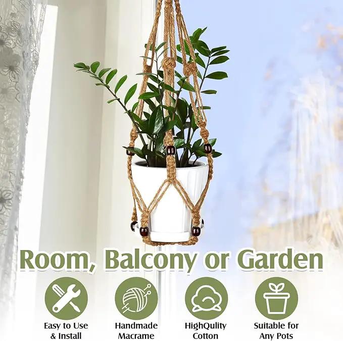 Hoteam 12 Pcs Macrame Plant Hangers Macrame Hanging Planters for Indoor Plants Handmade Boho Hanging Baskets Flower Pots Holder for Outdoor Home Wall Decor by GreenHaven Gardens